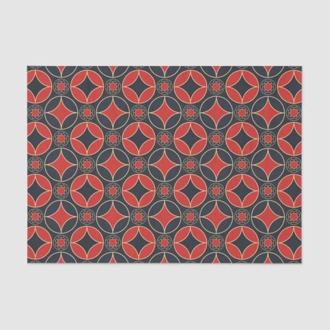 art deco stars in red and black  tissue paper (Front)