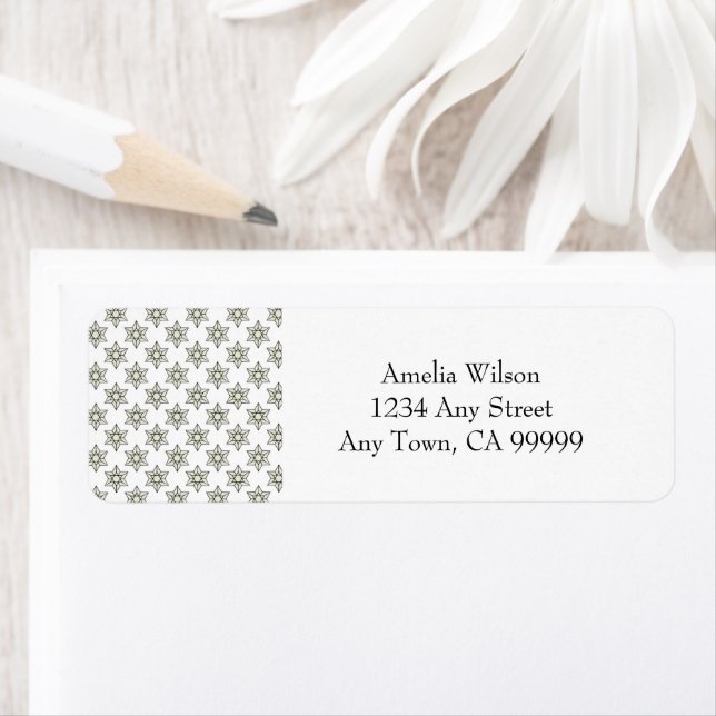 Art Deco Stars Return Address Label (Insitu)