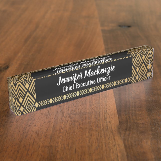 Art Deco Station Sign Office Desk Nameplate (Side)