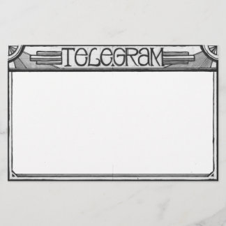 Art Deco Steampunk Telegram Stationery