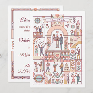 Art Deco Storybook Wedding Invitation