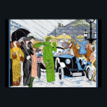 Art Deco Street Scene Poster<br><div class="desc">Art deco street scene with art deco woman's fashion.</div>
