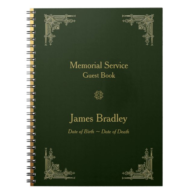 Art Deco Style 2 Memorial Service Guest Book (Front)