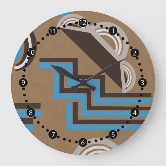 Art Deco style Abstract design Large Clock (Front)