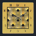 Art Deco Style Acrylic Wall Clock<br><div class="desc">I have made another Art Deco Style Clock. I have put the very popular fan style pattern at the center and framed that in a gold style. This wall clock would look good on a wall in your home. Very Art Deco!</div>
