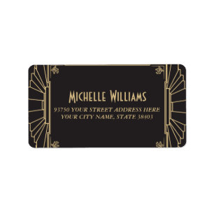 Art Deco Style Address Labels