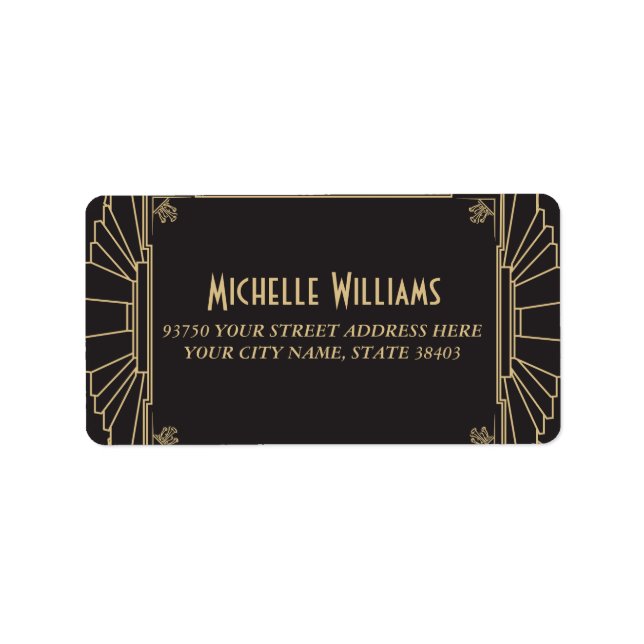 Art Deco Style Address Labels (Front)