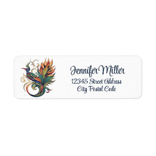 Art Deco style bird of Paradise design