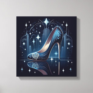 Art Deco Style Blue Stilettos Canvas Print