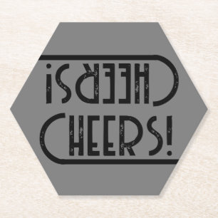 art deco style CHEERS type Paper Coaster