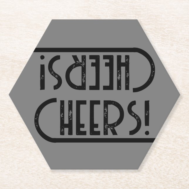 art deco style CHEERS type | Paper Coaster (Front)