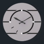 Art Deco style clock<br><div class="desc">A very modern looking round clock in grey with black lines in the Art Deco style.</div>