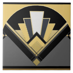 Art Deco Style Fan (Yellow) Tile