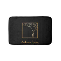 Art deco style faux gold tree with frame on black