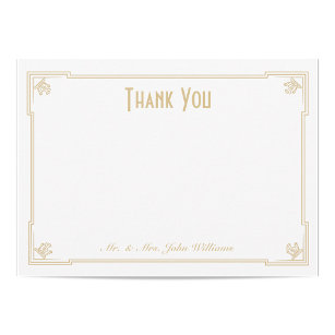 Art Deco Style Flat Thank You Note Card