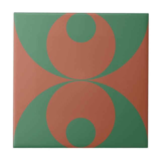 Art deco style flower pattern ceramic tile (Front)