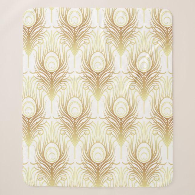 Art deco style geometric seamless pattern in black sherpa blanket (Front)