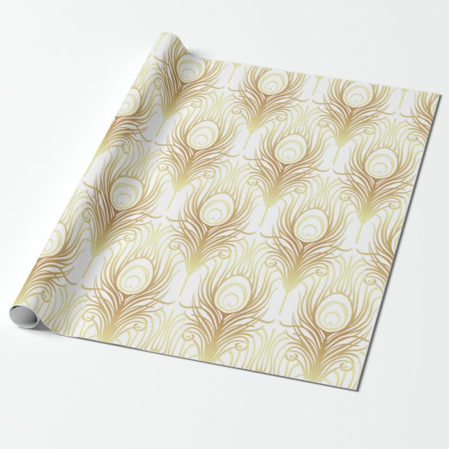 Art deco style geometric seamless pattern in black wrapping paper (Unrolled)
