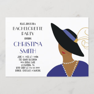 Art Deco Style  Girls Night Out Bachelorette Party Invitation