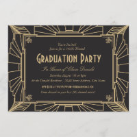 Art Deco Style Graduation Party Invitation