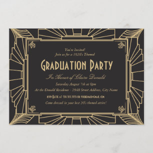 Art Deco Style Graduation Party Invitation