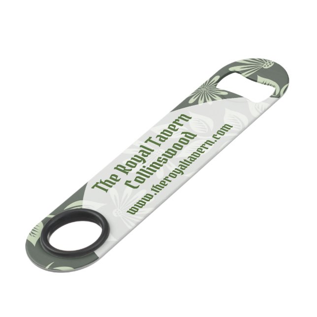 Art Deco Style Green Pattern Restaurant Bar Key (Front Angled)