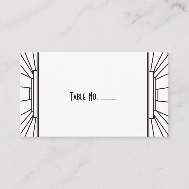 Art Deco Style Guest Escort Cards (Front)