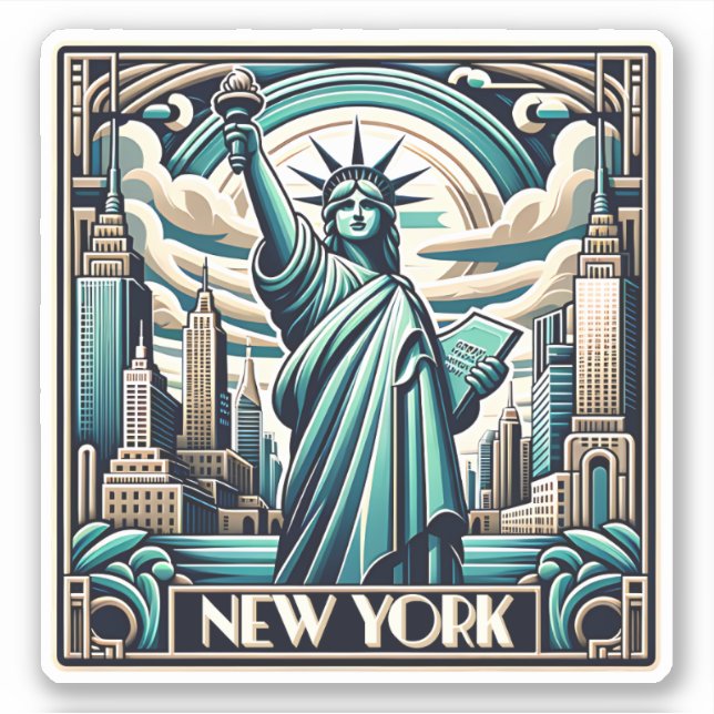 Art Deco style New York illustration (Front)