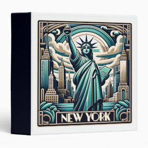 Art Deco style New York illustration Binder