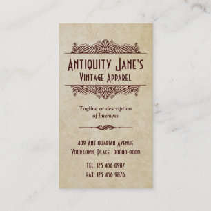 Art Deco Style Parchment Business Card