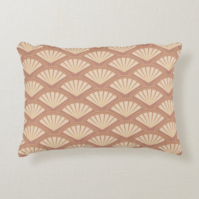 Art Deco style pattern in rose colour Accent Pillow (Front)