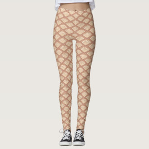Art Deco style pattern in rose colour Leggings