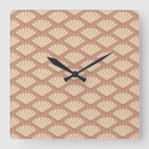 Art Deco style pattern in rose colour  Square Wall Clock