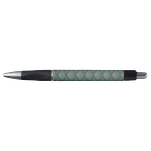 Art Deco style pattern in teal blue colour Pen