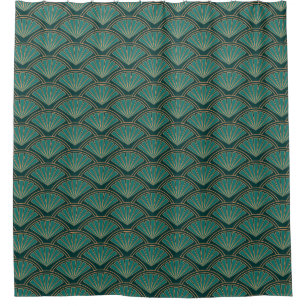 Art Deco style pattern in teal green colour