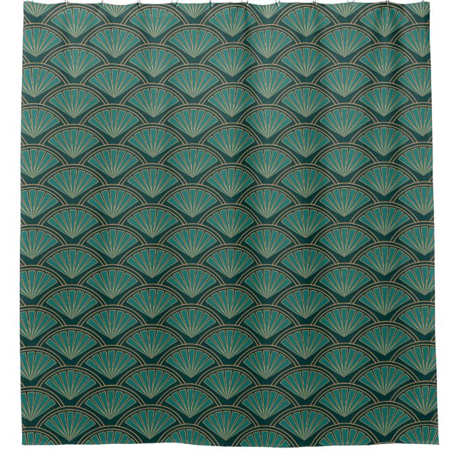 Art Deco style pattern in teal green colour (Front)