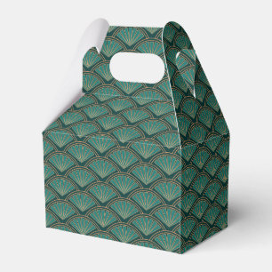 Art Deco style pattern in teal green colour Favor Box