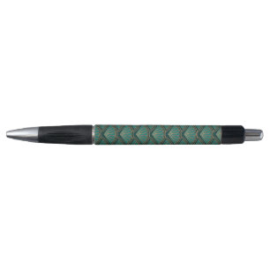 Art Deco style pattern in teal green colour Pen