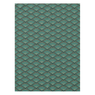 Art Deco style pattern in teal green colour Tablecloth