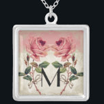 Art Deco Style Peacock Vintage Lace Silver Plated Necklace<br><div class="desc">COLOR PALETTE: rose, cream, tan, aqua blue, royal blue, green purple and gold. DESIGN COLLECTION: Beautiful to use for bridesmaid, maid of honour and other wedding party jewellery. This artwork is a mix of brand new watercolors by Audrey Jeanne Roberts and layers of vintage art elements including:Carved etched printer's ornament...</div>