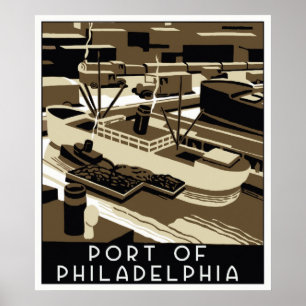 Art Deco style Port of Philadelpia Poster