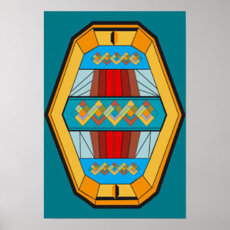 Art Deco Style Poster with Gem Shape