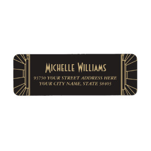 Art Deco Style Return Address Labels