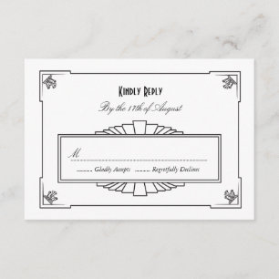 Art Deco Style RSVP Card