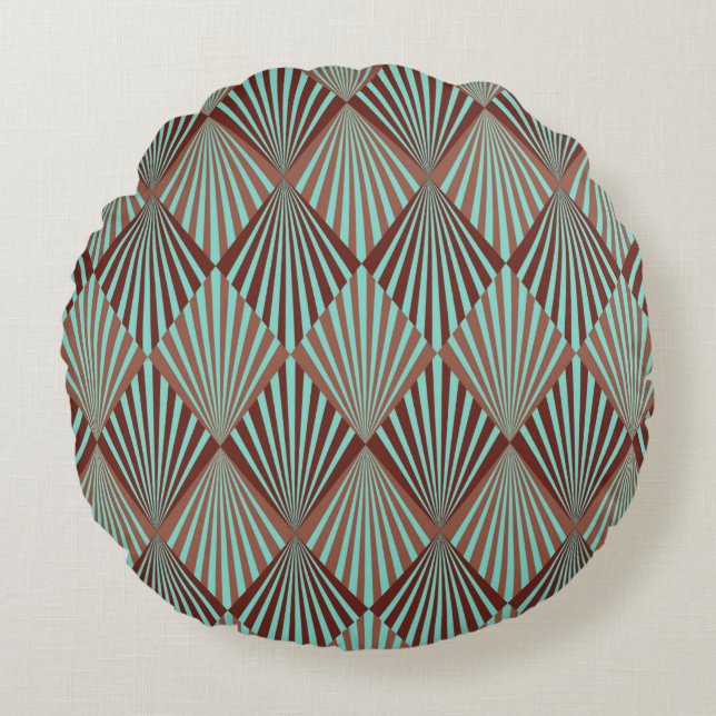 Art Deco style seamless pattern texture Round Pillow (Front)