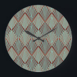 Art Deco style, seamless texture. Large Clock<br><div class="desc">Art Deco style seamless pattern texture
Step into the Art Deco era with this stylish seamless pattern texture.
Art Deco style brings elegance – a touch of vintage glamour.
art,  deco,  pattern,  background,  illustration,  seamless,  artdeco,  classy,  geometric,  vintage,  decor,  style,  painting,  retro,  decoration,  abstract,  fashion,  textile,  clipart,  scale</div>