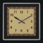 Art Deco style Square Wall Clock<br><div class="desc">Great clock design. You will love it like others. Be free to use this design for other product you like or to customize and add your text. Follow me for more. Thank you. Have a nice day.</div>