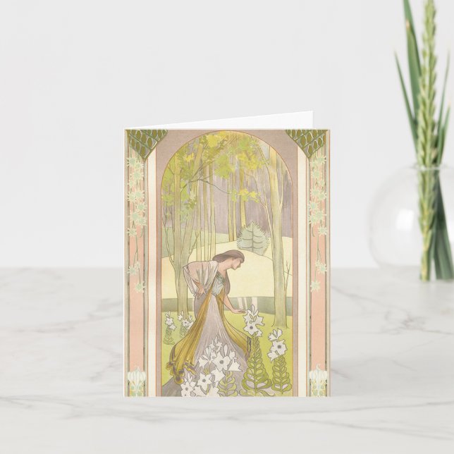 Art Deco Style Vintage Note Card - blank (Front)