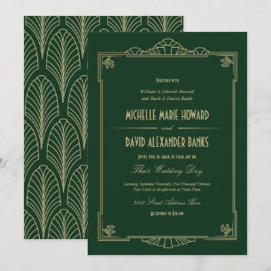 Art Deco Style Wedding Invitation