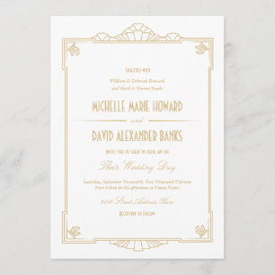 Art Deco Style Wedding Invitation